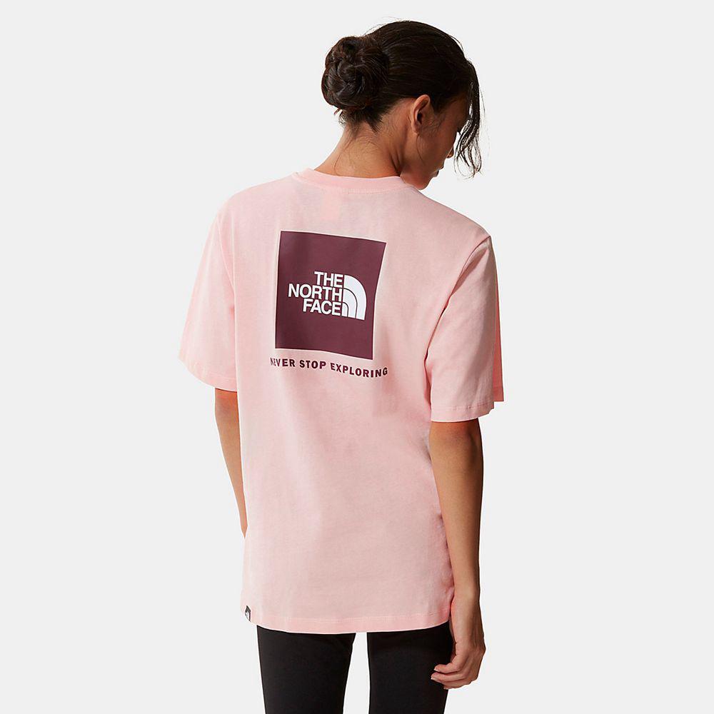 The North Face Relaxed Redbox Γυναικεια T Shirt - Ροζ (IJSA90482)